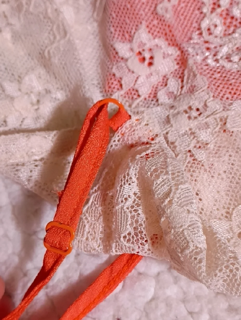 Free People Coral-Orange Scalloped Spaghetti Strap‎ Crop Top